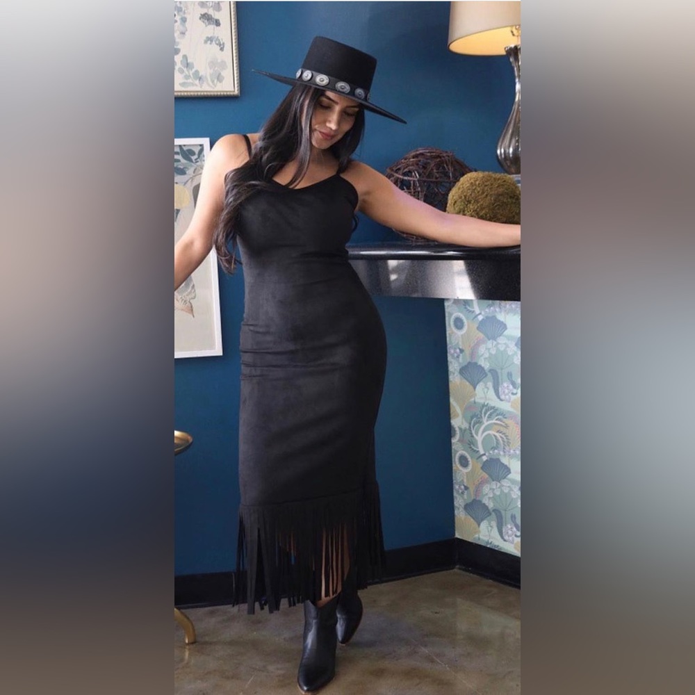 Spaghetti strap fringe, maxi dress